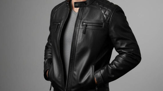 Men's Black Café Racer Leather Jacket
