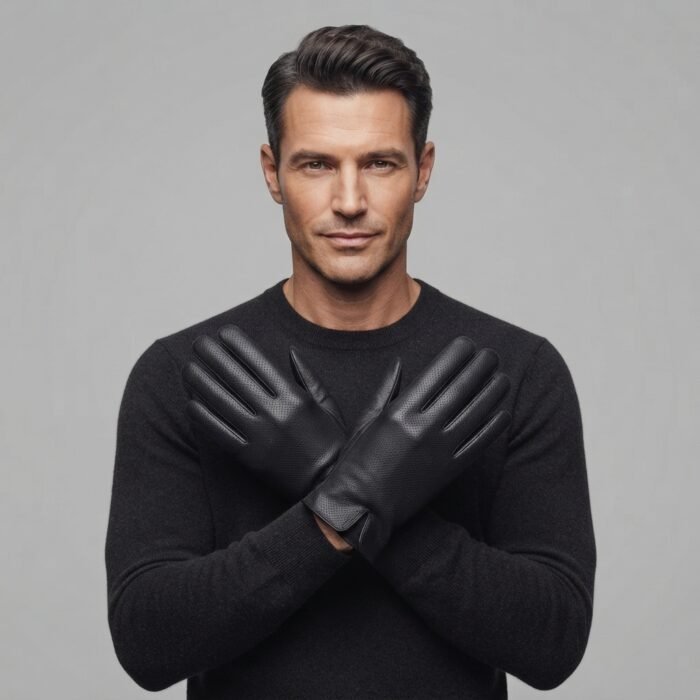 Men's Black Leather Gloves