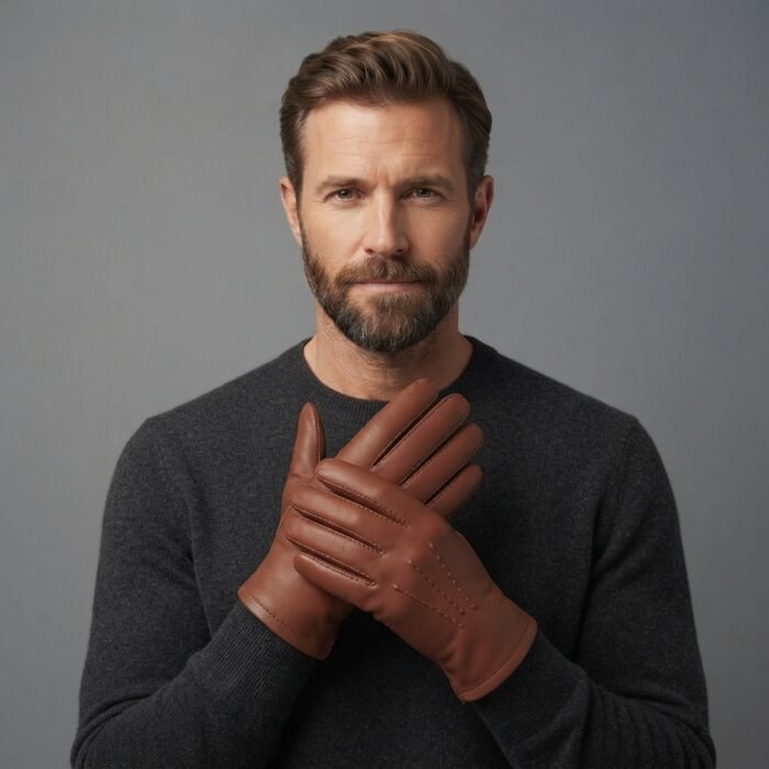 Men's Brown Leather Gloves