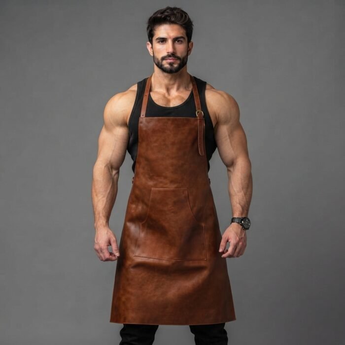 Men's Brown Leather Apron