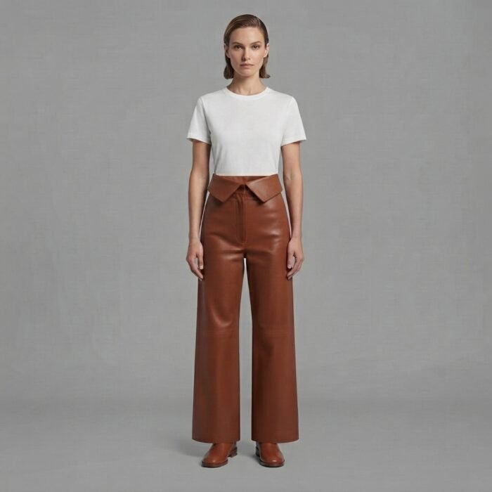 Women's Brown Leather Pant
