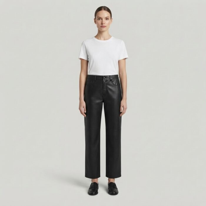 Women's Stylish Black Leather Pant