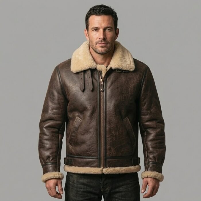 B-3 Shearling Leather Bomber Jacket