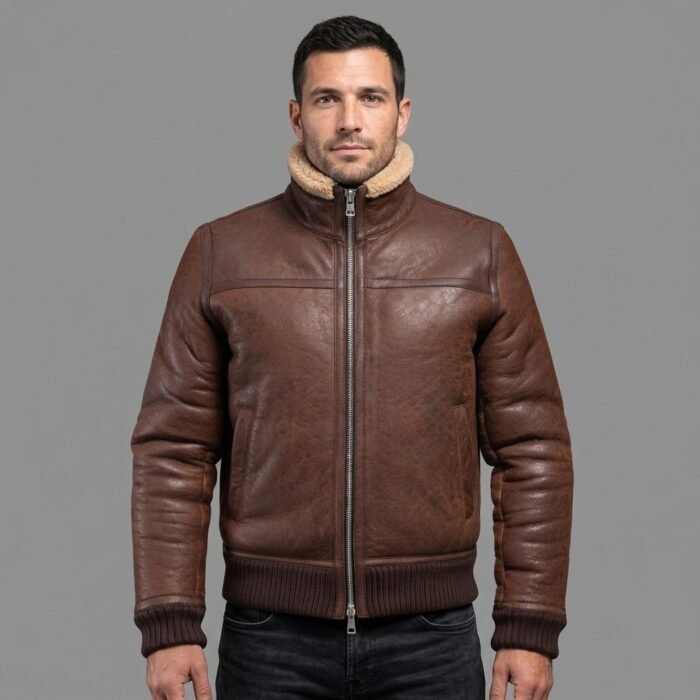 B-3 Shearling Leather Bomber Jacket