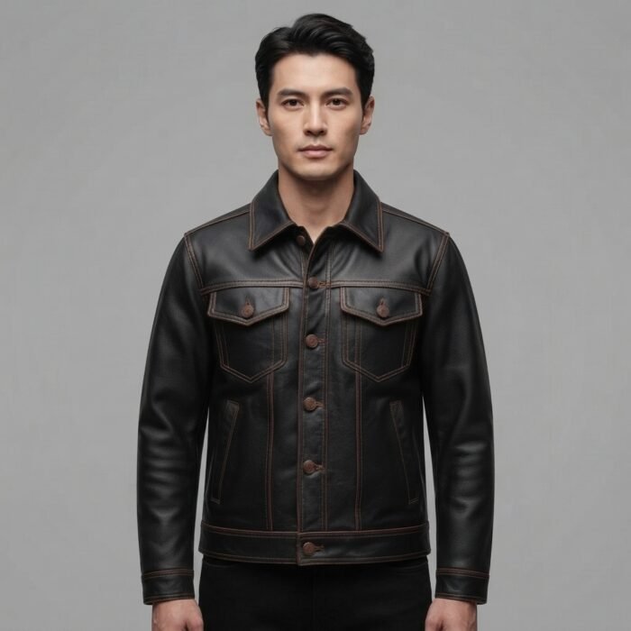 Men's Black Scully leather Jacket