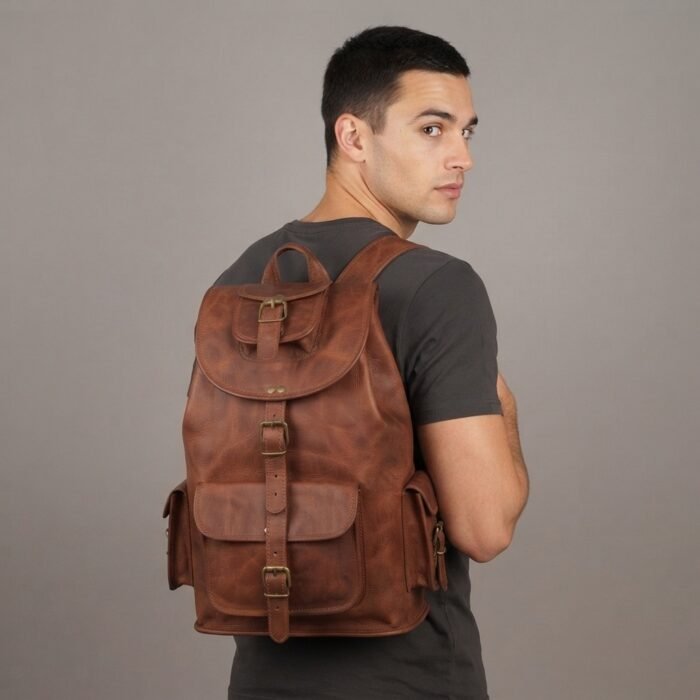 Men's Brown Backpack