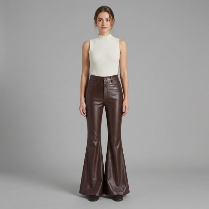 Women's Brown Leather Pant